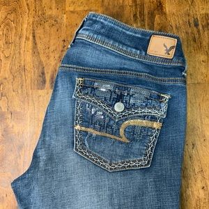 American Eagle Kickboot Distressed Jeans